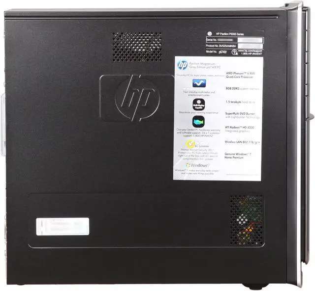 Alt view image 4 of 9 - HP Desktop PC Pavilion p6740f (BV525AA#ABA) AMD Phenom II X4 955 8GB DDR3 1.5TB HDD ATI Radeon HD 4200 Windows 7 Home Premium 64-bit