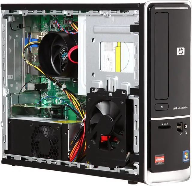Alt view image 7 of 9 - HP Desktop PC Pavilion Slimline s5730f (BV528AA#ABA) AMD Phenom II X2 511 4GB DDR3 750GB HDD ATI Radeon 3000 IGP Windows 7 Home Premium 64-bit