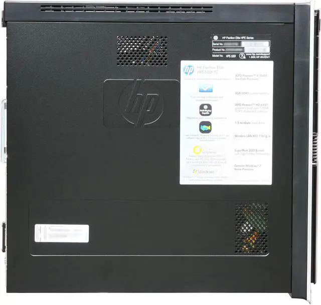 Alt view image 4 of 9 - HP Desktop PC Pavilion Elite HPE-500f (BV535AA#ABA) AMD Phenom II X6 1045T 8GB DDR3 1.5TB HDD AMD Radeon HD 6450 Windows 7 Home Premium 64-bit