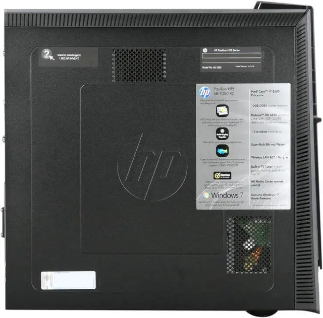 Alt view image 4 of 10 - HP Desktop PC Pavilion Elite h8-1050 (QN563AA#AB) Intel Core i7-2600 10GB DDR3 1.5TB HDD AMD Radeon HD 6850 Windows 7 Home Premium 64-bit