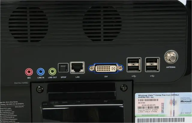 Alt view image 7 of 15 - AVERATEC Desktop PC F1 D1002UHCE-1 Intel Core 2 Duo E4600 2GB DDR2 320GB HDD 22" Windows Vista Home Premium
