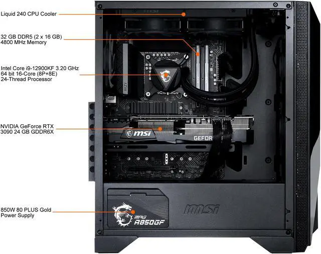 Alt view image 13 of 19 - MSI Gaming Desktop Aegis RS 12TJ-282US Intel Core i9-12900KF 32GB DDR5 2TB HDD 2TB PCIe SSD GeForce RTX 3090 Windows 11 Home 64-bit