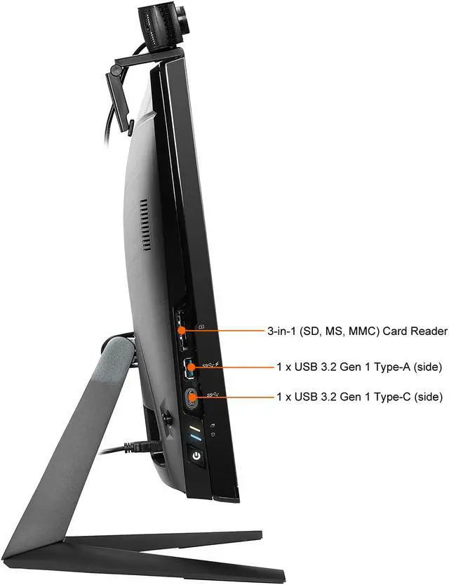 Alt view image 6 of 12 - MSI All-in-One Computer PRO 22XT 10M-660US Intel Core i7-10700 8GB DDR4 256GB PCIe SSD 21.5" Touchscreen Windows 11 Home 64-bit