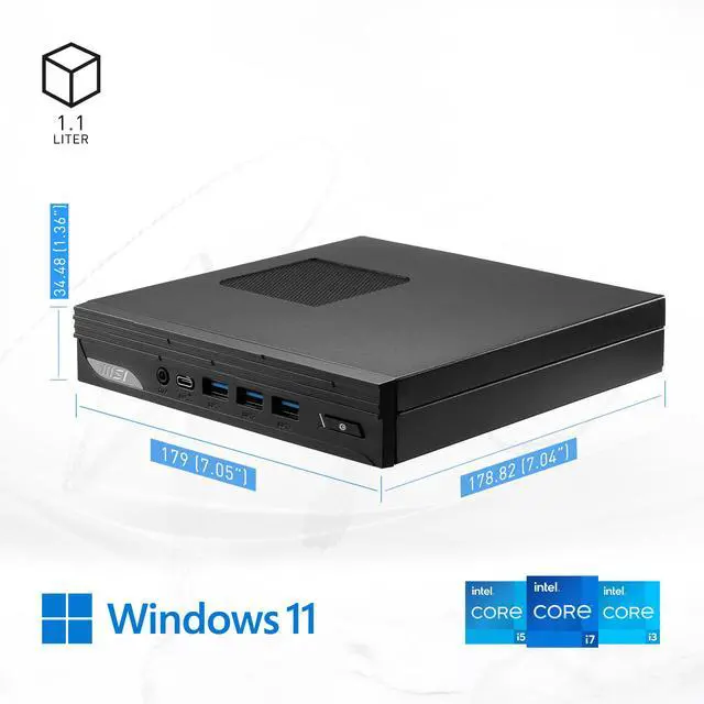 Alt view image 10 of 17 - MSI Desktop Computer PRO DP10 13M-059US Intel Core i5-1340P 8GB DDR4 1TB PCIe SSD Intel Iris Xe Graphics Windows 11 Pro 64-bit