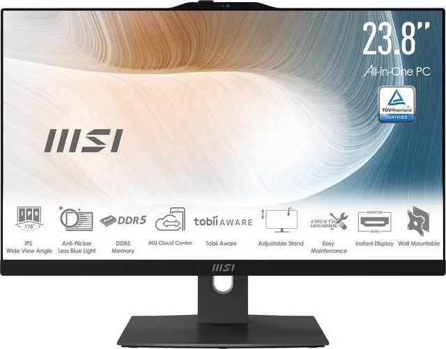 Alt view image 10 of 17 - MSI All-in-One Computer Modern AM242TP 1M-1096US Intel Core 5 120U 16GB DDR5 1TB PCIe SSD 23.8" Touchscreen Windows 11 Home 64-bit