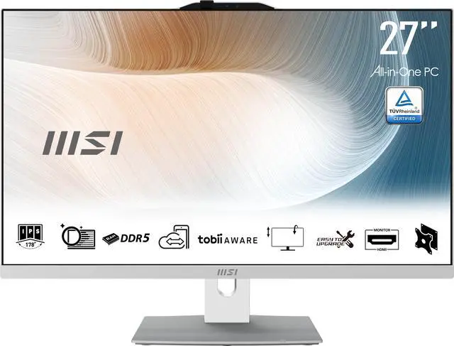 Alt view image 12 of 17 - MSI All-in-One Computer Modern AM272P 1M-823US Intel Core 5 120U 16GB DDR5 1TB PCIe SSD 27" Windows 11 Home 64-bit