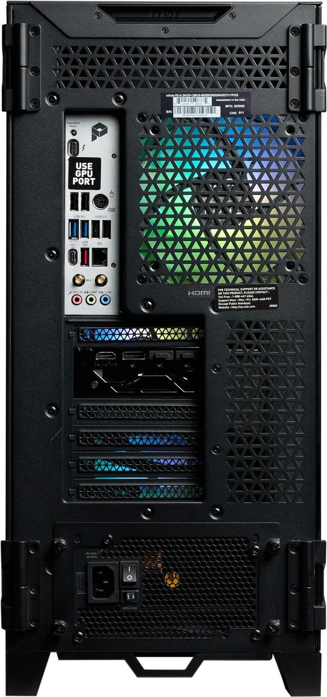 Alt view image 14 of 18 - MSI Infinite (Tower) Gaming Desktop ,Intel Ultra9 285K, GeForce RTX 5090 Liquid, DDR5 6000 64GB(32GB*2), Gen 5 2TB M.2 NVMe, 360  Liquid Cooling, 1300W, USB Type-C, VR-Ready, Windows 11 Pro High-End