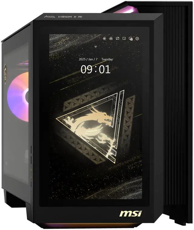 Alt view image 3 of 14 - MSI Gaming Desktop PC MEG Vision X AI 2NVZ9-045US Intel Core Ultra 9 285K 64GB DDR5 2TB NVMe SSD GeForce RTX 5090 Windows 11 Pro