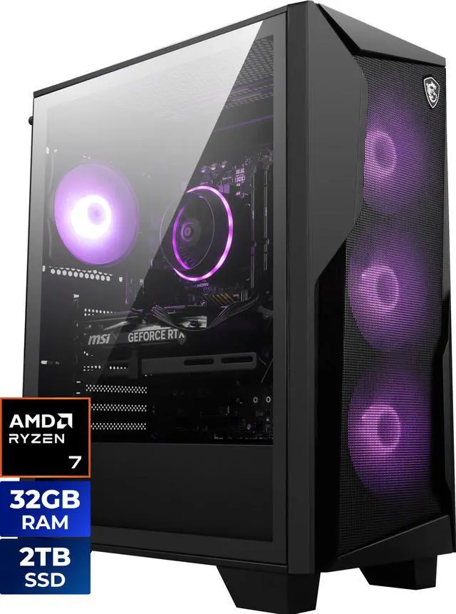 Alt view image 9 of 9 - MSI Gaming Desktop PC Codex Z2 B7NVL-448US AMD Ryzen 7 7700 32GB DDR5 2TB SSD GeForce RTX 5060 Windows 11 Home