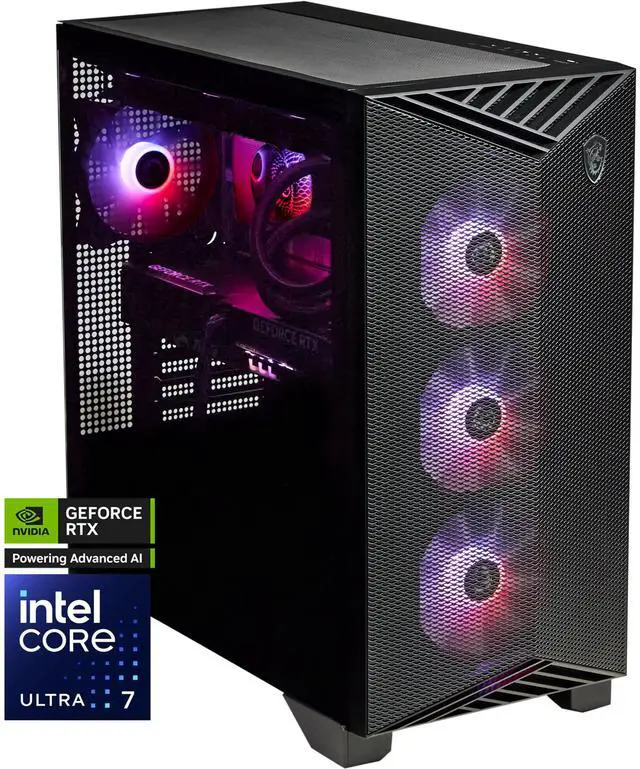 Main image of MSI Gaming Desktop PC AEGIS RS2 AI C2NVR7-1296US Intel Core Ultra 7 265K 32GB DDR5 2TB NVMe SSD GeForce RTX 5070 Ti Windows 11 Home