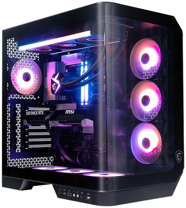 Main image of MSI Vision ZS Gaming Desktop AMD Ryzen 9 9900X NVIDIA GeForce RTX 5070 TI 64GB DDR5 RAM 2TB NVMe SSD Windows 11 Pro (9NVR-1293US)