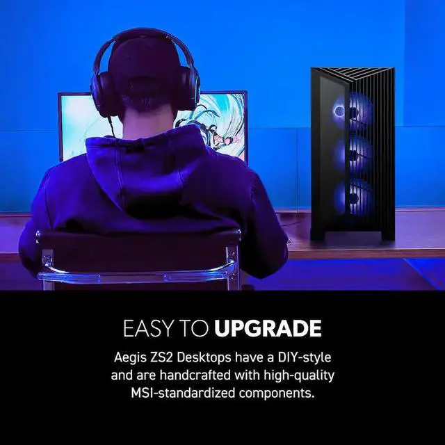 Alt view image 12 of 13 - MSI Gaming Desktop PC AEGIS ZS2 A7NVM-1487US AMD Ryzen 9 7900X 32GB DDR5 1TB SSD GeForce RTX 5060 Ti Windows 11 Home