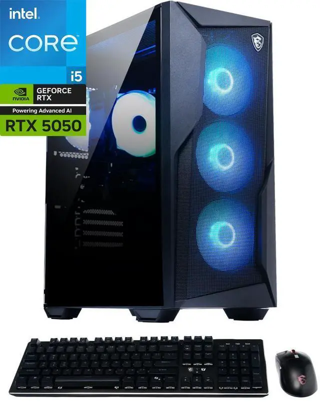 Main image of MSI Codex R2 Gaming Desktop PC, Intel Core i5-14400F, GeForce RTX 5050 8GB GDDR7, 16GB DDR5, 1TB NVMe SSD, Wi-Fi 6E, Bluetooth 5.3, Windows 11 Home