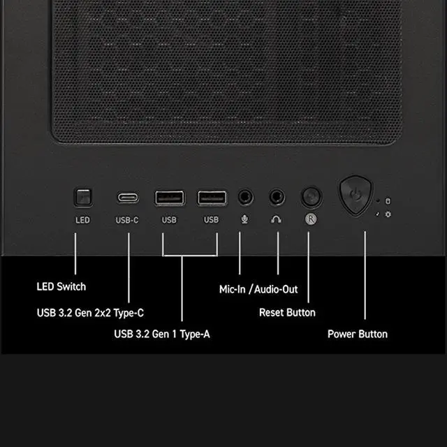 Alt view image 11 of 11 - MSI Codex R2 Gaming Desktop PC, Intel Core i5-14400F, GeForce RTX 5050 8GB GDDR7, 16GB DDR5, 1TB NVMe SSD, Wi-Fi 6E, Bluetooth 5.3, Windows 11 Home