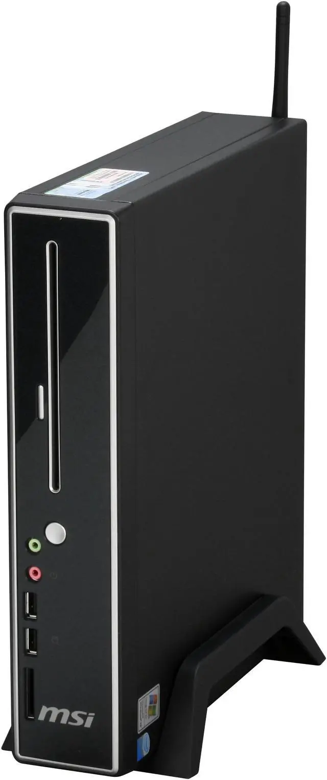 Alt view image 3 of 12 - MSI Desktop PC Wind Nettop CS120 Intel Atom 230 1GB DDR2 160GB HDD Intel GMA 950 Windows XP Home