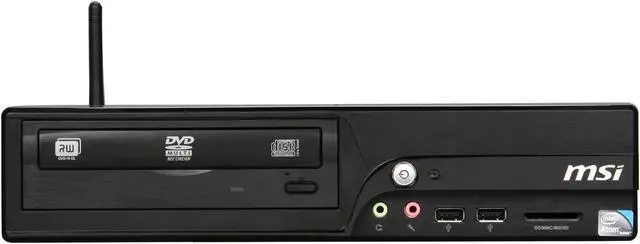 Alt view image 2 of 8 - MSI Desktop PC Wind Nettop 120 Intel Atom 230 1GB DDR2 160GB HDD Intel GMA 950 Windows XP Home