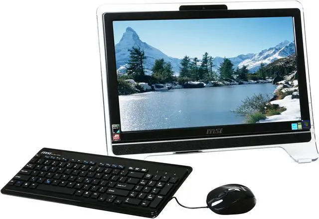 Main image of MSI Desktop PC Wind Top AE2010-63SUS AMD Athlon 64 X2 3250e 4GB DDR2 320GB HDD 20.0" Touchscreen Windows 7 Home Premium