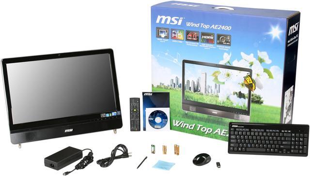 Alt view image 8 of 8 - MSI All-in-One PC Wind Top AE2400-057US Intel Core 2 Quad Q9400S 4GB DDR3 1TB HDD 23.6" Touchscreen Windows 7 Home Premium 64-bit