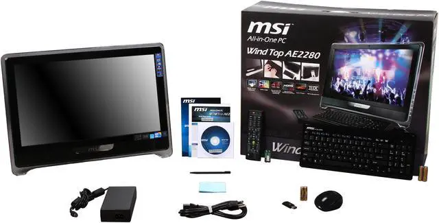 Alt view image 8 of 8 - MSI Desktop PC Wind Top AE2280-009US Intel Core i3-530 4GB DDR3 640GB HDD 21.5" Touchscreen Windows 7 Home Premium 64-bit