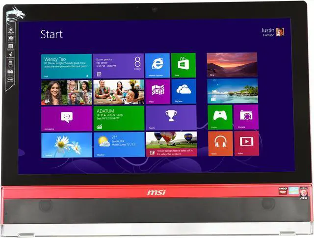 Alt view image 2 of 7 - MSI Intel Core i7 16GB DDR3 128GB SSD+ 2TB HDD 27" Touchscreen Desktop PC Windows 8 64bit AG2712A-024US