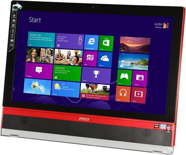 Alt view image 3 of 7 - MSI Intel Core i7 16GB DDR3 128GB SSD+ 2TB HDD 27" Touchscreen Desktop PC Windows 8 64bit AG2712A-024US