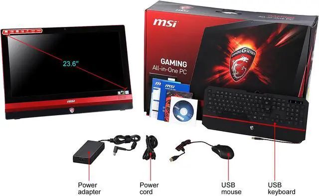 Alt view image 8 of 8 - MSI All-in-One Computer Gaming 24T 6QD-041US Intel Core i5-6300HQ 16GB DDR4 1TB HDD NVIDIA GeForce GTX 950M Windows 10 Home 64-Bit