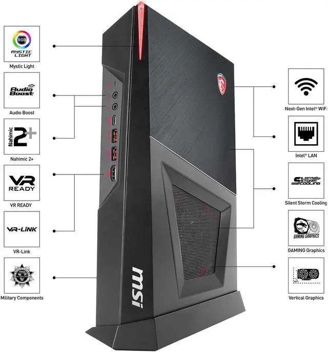 Alt view image 3 of 20 - MSI Desktop Computer Trident 3 Trident 3 VR7RC-020US Intel Core i5-7400 8GB DDR4 1TB HDD GeForce GTX 1060 Windows 10 Home 64-Bit