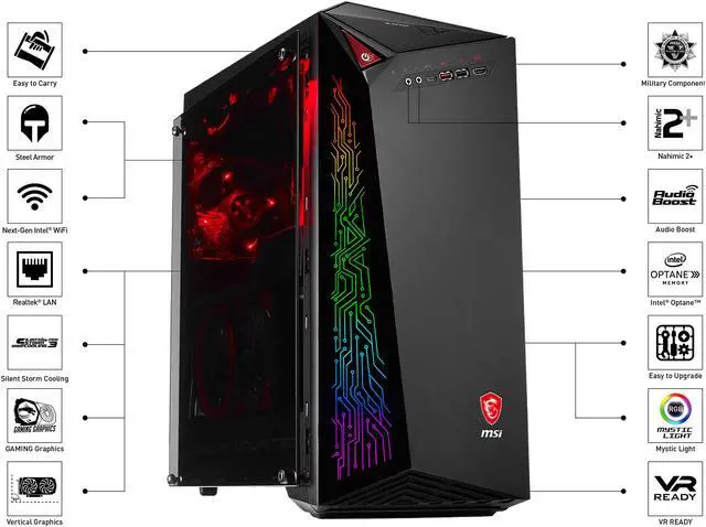 Alt view image 2 of 18 - MSI Desktop Computer Infinite A Infinite A VR7RF-006US Intel Core i7-7700 16GB DDR4 2TB HDD 512GB SSD NVIDIA GeForce GTX 1080 Ti ARMOR Windows 10 Home 64-Bit
