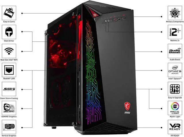 Alt view image 3 of 14 - MSI Gaming Desktop Infinite A 8RC-457US Intel Core i7-8700 16GB DDR4 2TB HDD 256GB SSD GeForce GTX 1060 Windows 10 Home 64-bit
