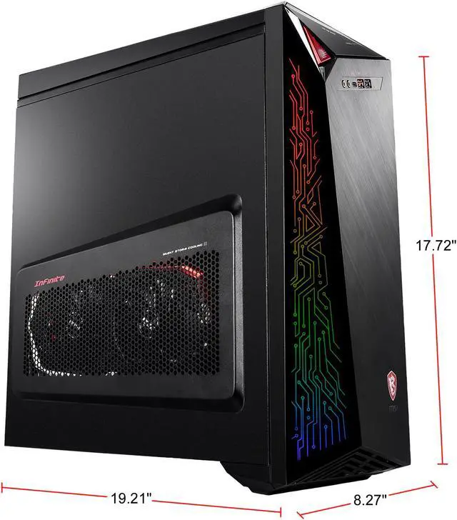 Alt view image 7 of 7 - MSI Gaming Desktop Infinite X 9SD-261CA Intel Core i7 9th Gen 9700K (3.60 GHz) 16 GB DDR4 2 TB HDD 256 GB SSD NVIDIA GeForce RTX 2070 Windows 10 Home 64-bit