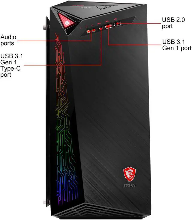 Alt view image 7 of 8 - MSI Gaming Desktop Infinite X Plus 9SD-468US Intel Core i7-9700KF 16GB DDR4 3TB HDD 1TB SSD GeForce RTX 2070 SUPER Windows 10 Pro 64-bit
