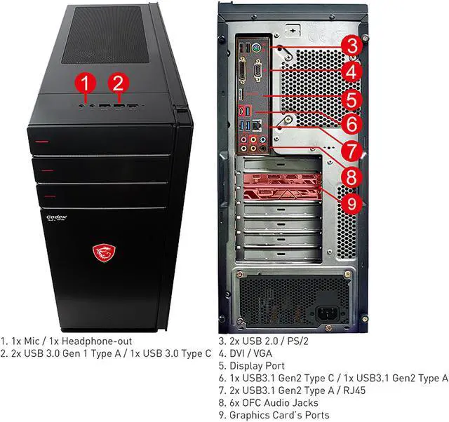 Alt view image 12 of 15 - MSI Gaming Desktop Codex XE Plus 9SI-294US Intel Core i7-9700K 16GB DDR4 512GB SSD GeForce GTX 1660 Ti Windows 10 Home 64-bit