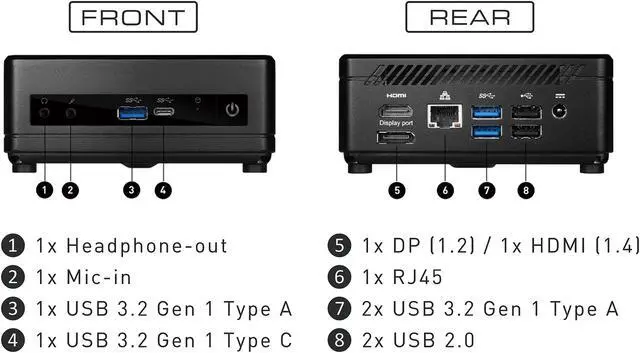 Alt view image 12 of 16 - MSI Cubi 5 10M-025US Mini PC - Intel Core i5-10210U, 8 GB DDR4, 512 GB SSD, Intel UHD Graphics, Windows 10 Home