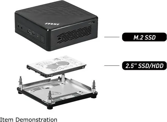 Alt view image 7 of 13 - MSI Cubi 5 10M-027US Mini PC - Intel Core i3-10110U, 8 GB DDR4, 256 GB SSD, Intel UHD Graphics, Windows 10 Home