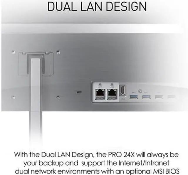 Alt view image 11 of 14 - MSI PRO 24X 10M-045US - 23.8" - Intel Celeron 5205U - 4 GB DDR4 - 64 GB SSD - 500 GB HDD - Windows 10 Pro - All-in-One