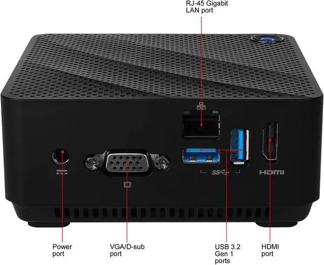 Alt view image 10 of 13 - MSI Desktop Computer Cubi N 8GL-094US Intel Celeron N4000 4GB DDR4 64GB SSD Intel UHD Graphics 600 Windows 10 Pro 64-bit