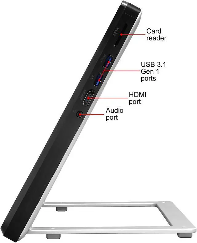 Alt view image 9 of 17 - MSI All-in-One Computer PRO 16 Flex 8GL-061US Intel Celeron N4000 4GB DDR4 256GB PCIe SSD 15.6" Touchscreen Windows 10 Pro 64-bit