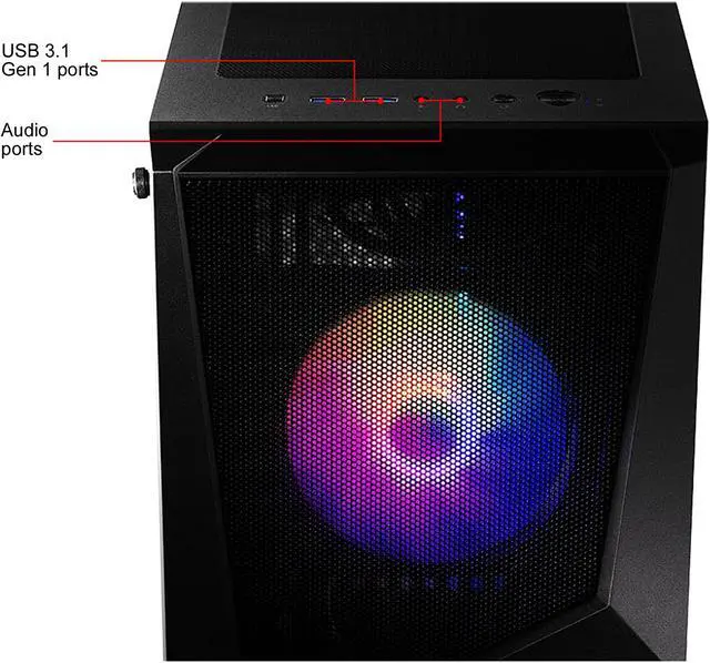Alt view image 6 of 7 - MSI Gaming Desktop Codex R 9CQ-023US Intel Core i5-9400 16GB DDR4 1TB HDD 240GB SSD AMD Radeon RX 5600 XT Windows 10 Home 64-bit