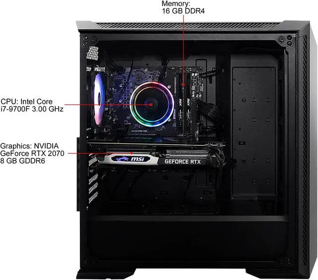 Alt view image 8 of 8 - MSI Gaming Desktop Aegis R 9SD-010US Intel Core i7-9700F 16GB DDR4 1TB SSD GeForce RTX 2070 Windows 10 Home 64-bit