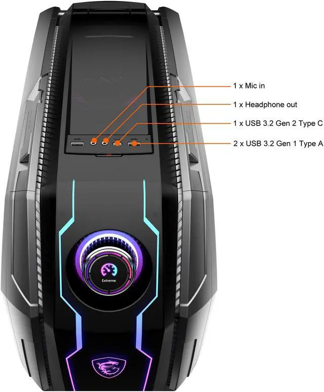 Alt view image 6 of 20 - MSI Gaming Desktop MEG Aegis Ti5 11TD-220CA Intel Core i7 11th Gen 11700K (3.60 GHz) 32 GB DDR4 2 TB HDD 1 TB PCIe SSD NVIDIA GeForce RTX 3070 Windows 10 Pro 64-bit