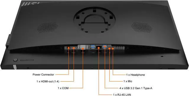 Alt view image 19 of 20 - MSI All-in-One Computer PRO AP241 11M-004US Intel Pentium Gold G6405 4GB DDR4 120GB SSD 23.8" Windows 10 Pro 64-bit