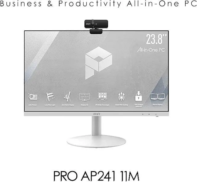 Alt view image 15 of 20 - MSI All-in-One Computer PRO AP241 11M-009US Intel Core i3-10105 8GB DDR4 250 GB M.2 NVMe SSD 23.8" Windows 11 Home 64-bit