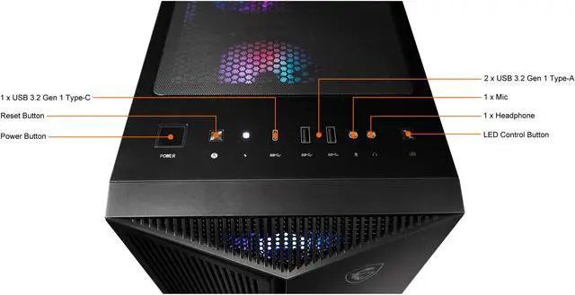 Alt view image 6 of 13 - MSI Gaming Desktop Aegis ZS 3CQ-265US AMD Ryzen 5 3600 16GB DDR4 512GB SSD AMD Radeon RX 5600 XT Windows 10 Home 64-bit