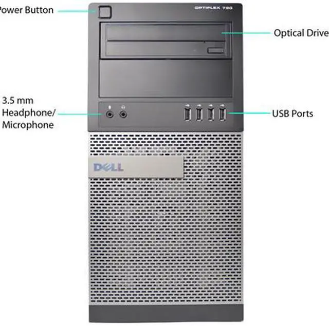 Alt view image 2 of 3 - DELL 790 Desktop Computer Intel Core i5 3.10 GHz 8 GB DDR3 500 GB HDD Windows 10 Pro 64-Bit A Grade