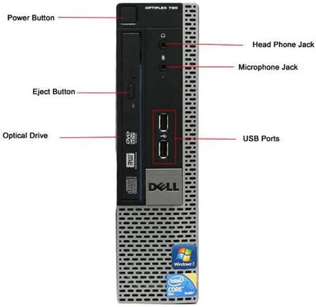 Alt view image 3 of 4 - DELL Desktop Computer 780 Intel Core 2 Duo E8400 4GB DDR3 160GB HDD Intel GMA 4500 Windows 7 Professional 64-bit