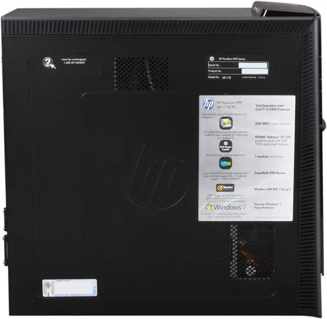 Alt view image 4 of 10 - HP Desktop PC h8-1110 (QP770AA#ABA) Intel Core i5-2400 8GB DDR3 1TB HDD NVIDIA GeForce GT 520 Windows 7 Home Premium 64-bit