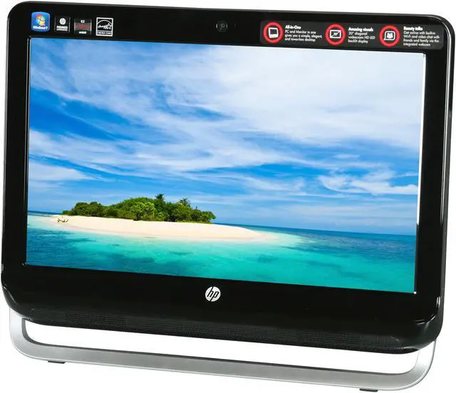 Alt view image 3 of 7 - HP All-in-One PC Omni 120-1125 (QW800AA#ABA) AMD E-450 4GB DDR3 500GB HDD AMD Radeon HD 6320 Windows 7 Home Premium 64-Bit