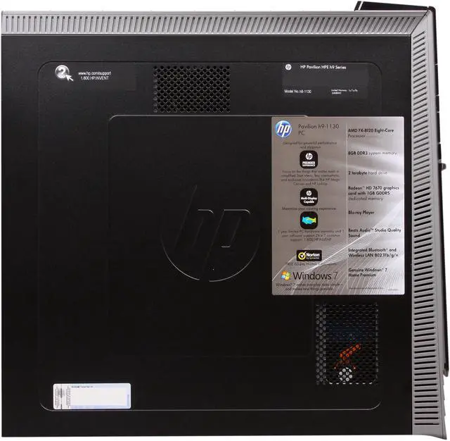 Alt view image 4 of 10 - HP Desktop PC Pavilion HPE Phoenix HPE h9-1130 (QW789AA#ABA) AMD FX-Series FX-8120 8GB DDR3 2TB HDD AMD Radeon HD 7670 1GB GDDR5 Windows 7 Home Premium 64-Bit