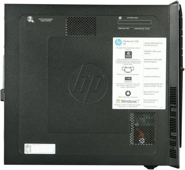 Alt view image 4 of 9 - HP Desktop PC Pavilion p7-1235 (H2M55AA#ABA) AMD A8-5500 8GB DDR3 1TB HDD AMD Radeon HD 7560D Windows 7 Home Premium 64-Bit