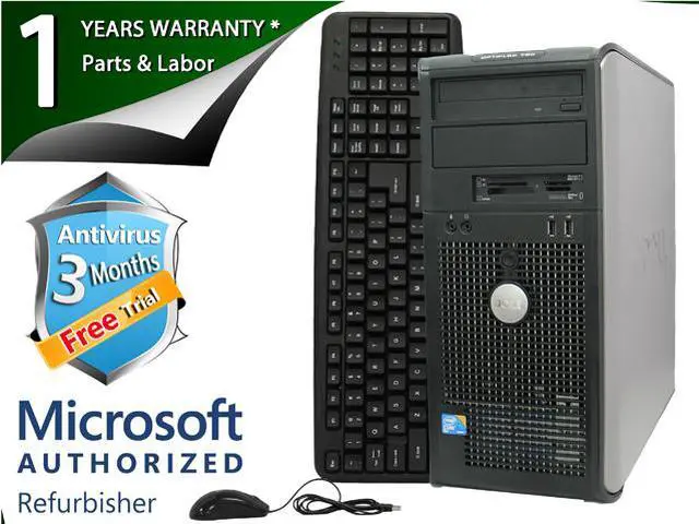Main image of DELL Desktop Computer 780 Intel Core 2 Duo E8400 8GB DDR3 1TB HDD Intel GMA 4500 Windows 7 Professional 64-bit